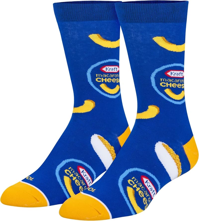Funny Graphic Crew Socks - Kraft Mac & Cheese Design