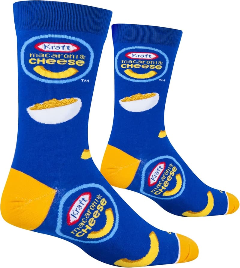 Funny Graphic Crew Socks - Kraft Mac & Cheese Design