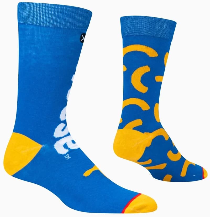 Funny Kraft Mac & Cheese Crew Socks for Adults (Size 8-12)