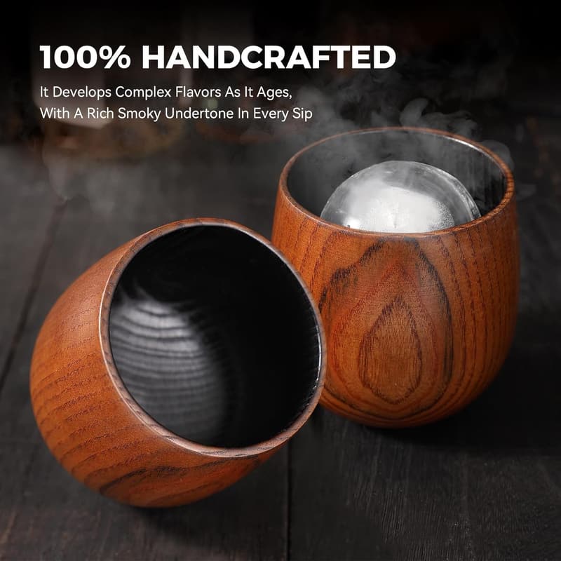 Bourbon Glass Set - Charred Whiskey Gifts for Men