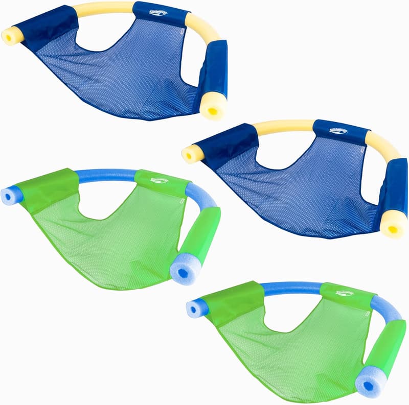 SwimWays Mesh Floating Pool Chair Noodle Slings – 4 Pack