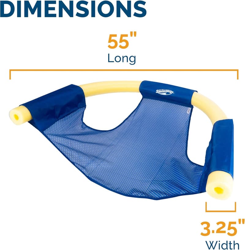SwimWays Mesh Floating Pool Chair Noodle Slings – 4 Pack