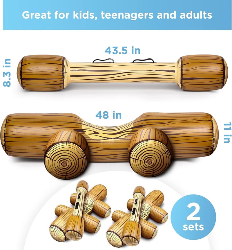 Inflatable Battle Logs Joust Game Rafts for All Ages