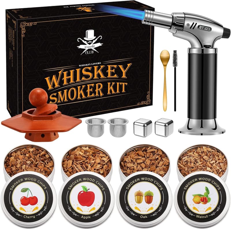 Whiskey Smoker Kit for Men - Cocktail Infuser Gift Set