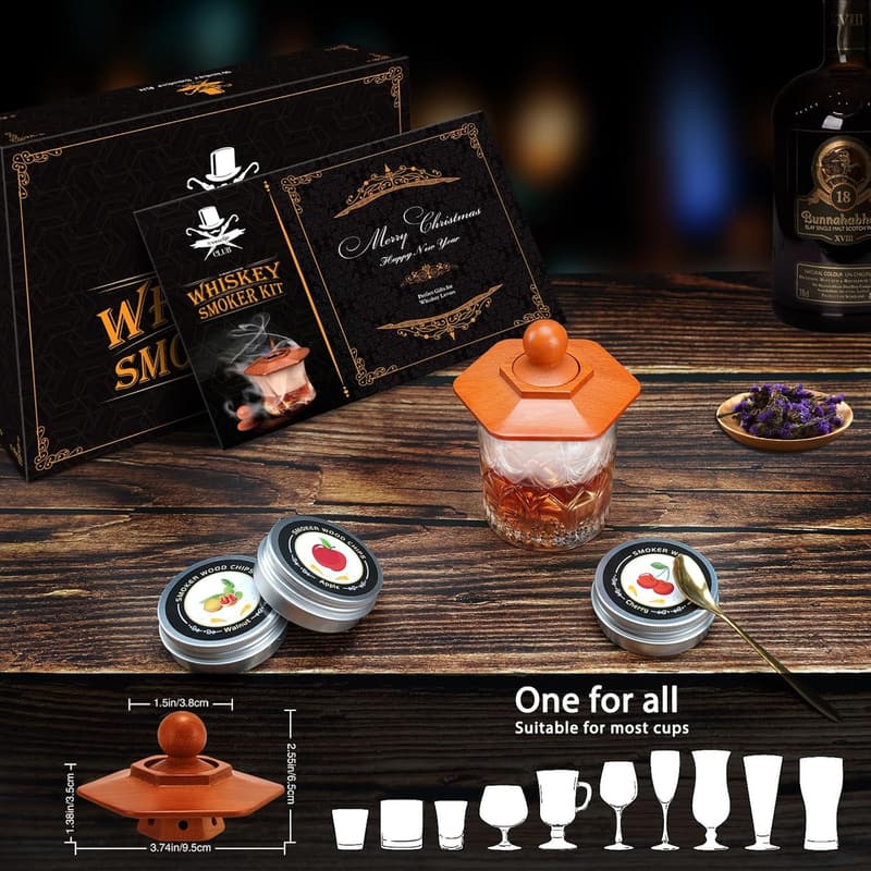 Whiskey Smoker Kit for Men - Cocktail Infuser Gift Set