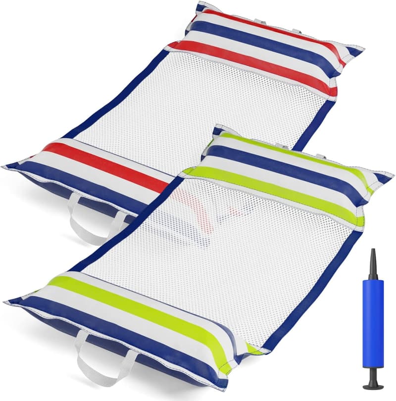 Inflatable Pool Hammock Float - 2 Pack Multi-Purpose Loungers