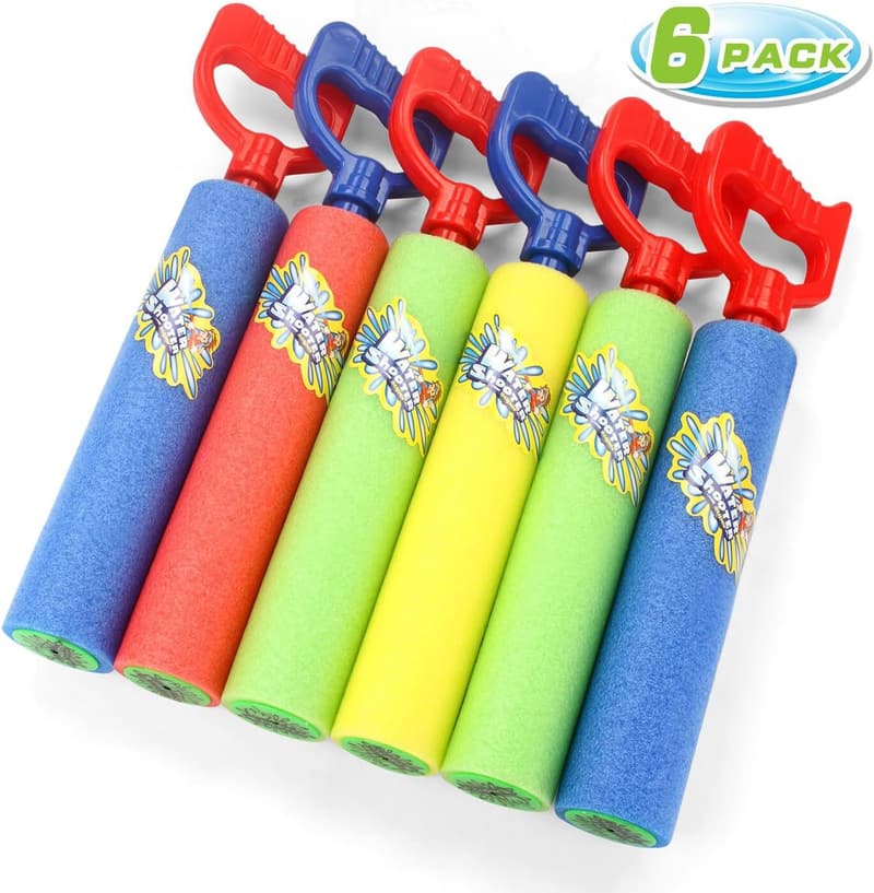 Super Foam Water Gun Set - 6 Pack Outdoor Pool Toys