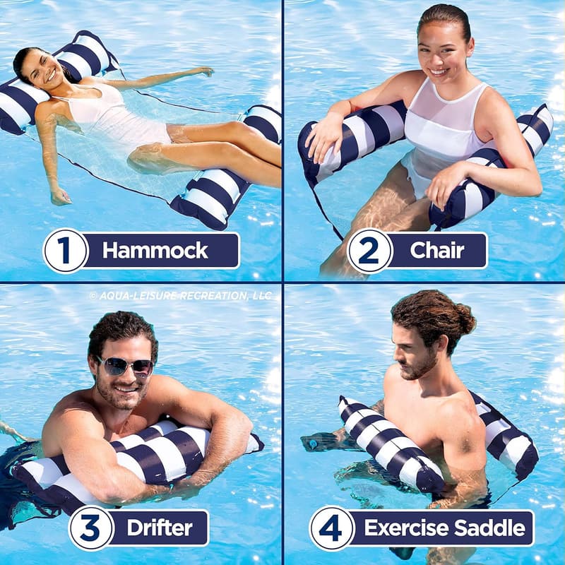 Monterey Aqua 4-in-1 Hammock Pool Float - Adults & Kids