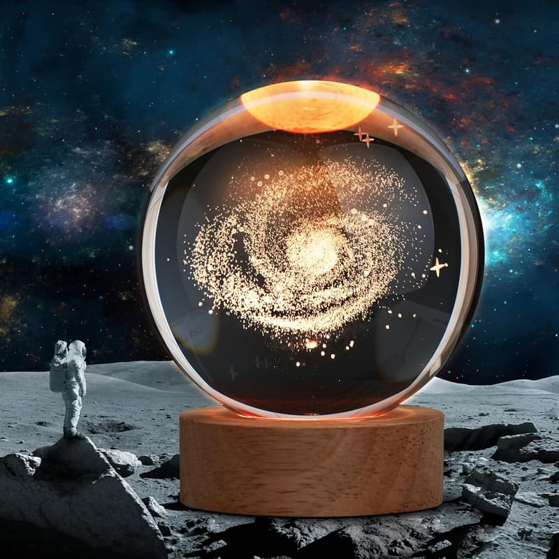 Galaxy Crystal Ball Night Light with Remote - 16 Colors