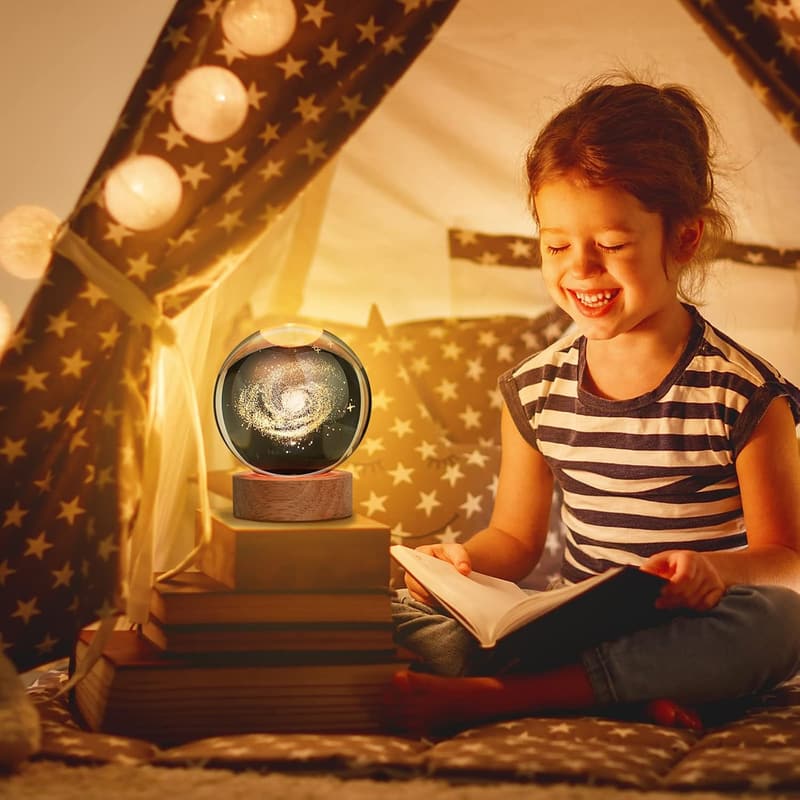 Galaxy Crystal Ball Night Light with Remote - 16 Colors