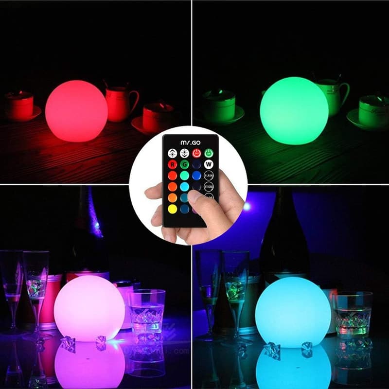 RGB Color-Changing LED Globe Light with Remote - Mood Lamp
