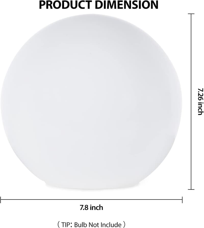 Modern 7.8-Inch Glass Shade Ball Table Lamp for Home Decor