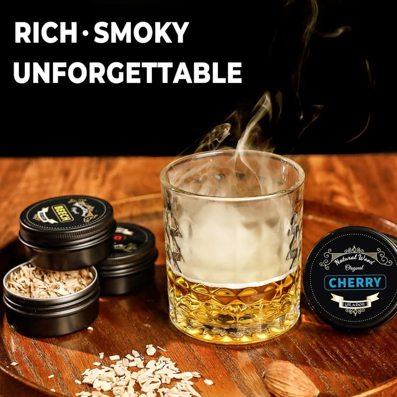 Father's Day Electric Whiskey Smoker Kit with Torch & Wood Chips