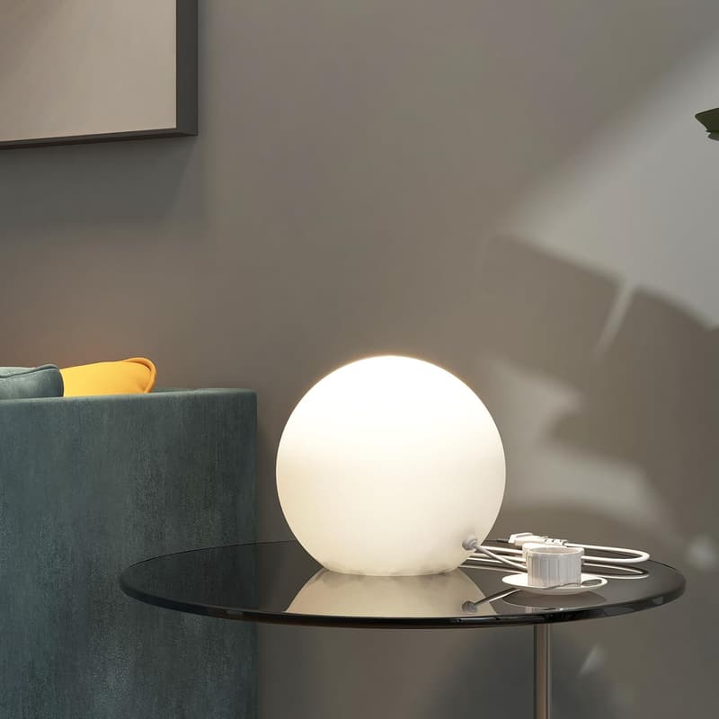 6 Inch Glass Shade Ball Table Lamp for Bedroom & Office