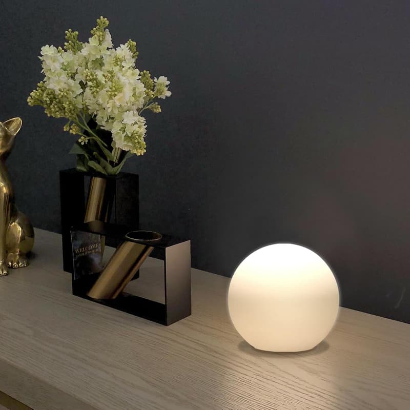 6 Inch Glass Shade Ball Table Lamp for Bedroom & Office
