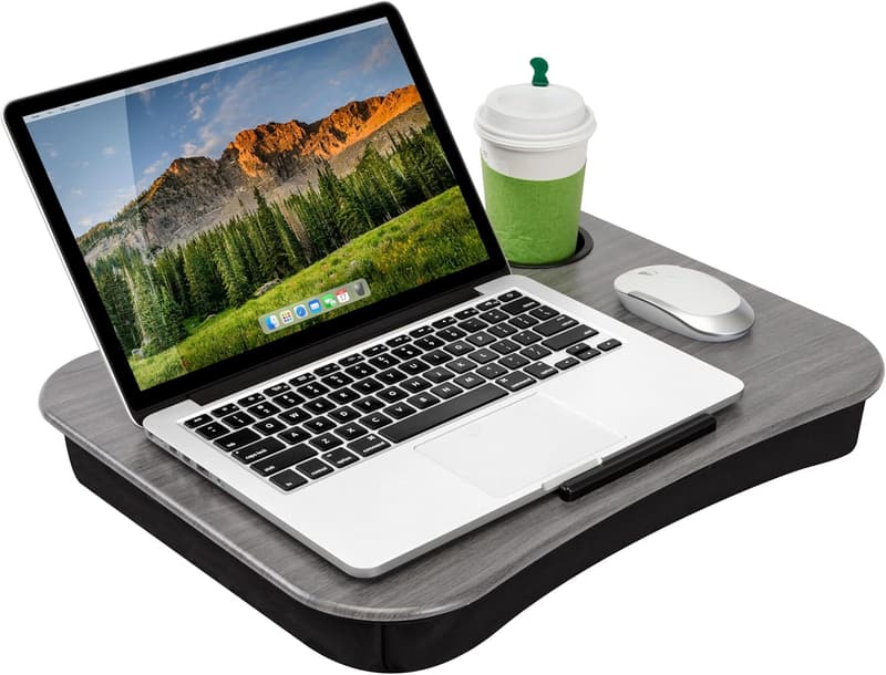 Lap Desk with Cup Holder for Up to 14