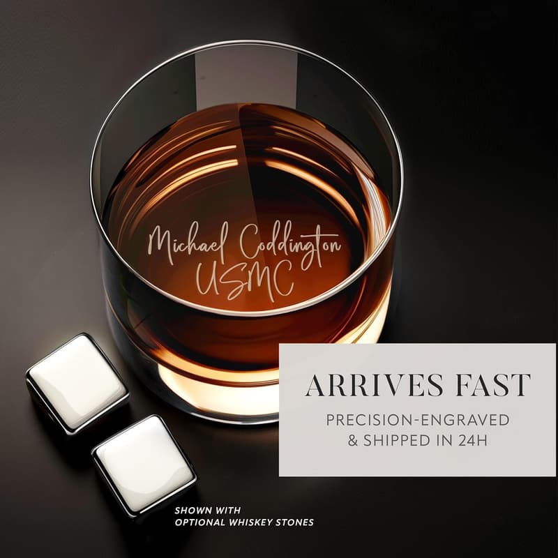 Valentine's Day Personalized Whiskey Glass Set for Him