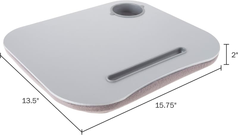 Portable Lap Desk with Cushion & Cup Holder - Versatile Use