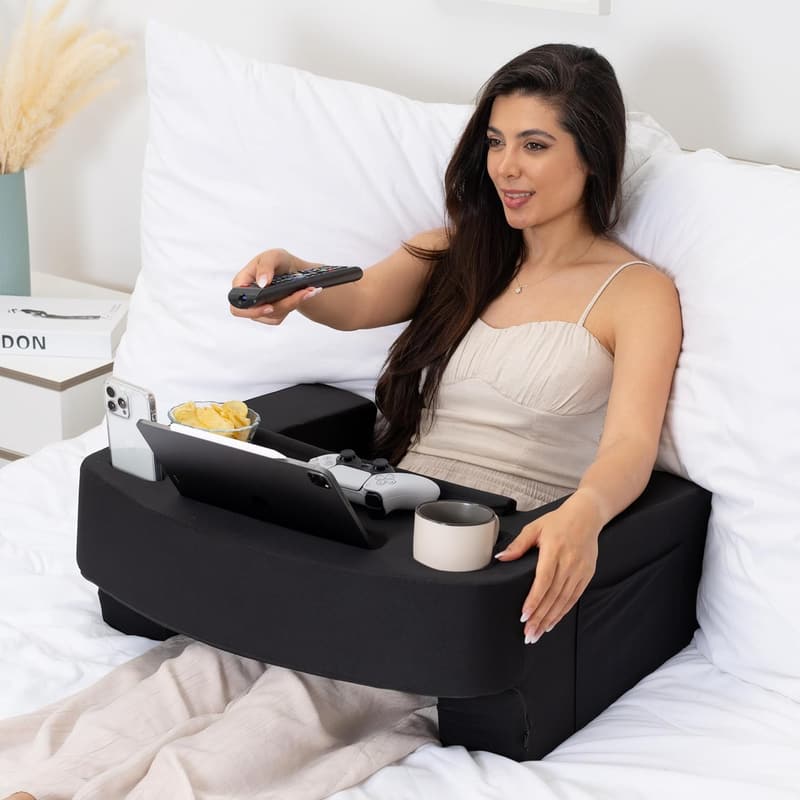 Adjustable Extra Large Reading Pillow & Lap Desk with Pockets