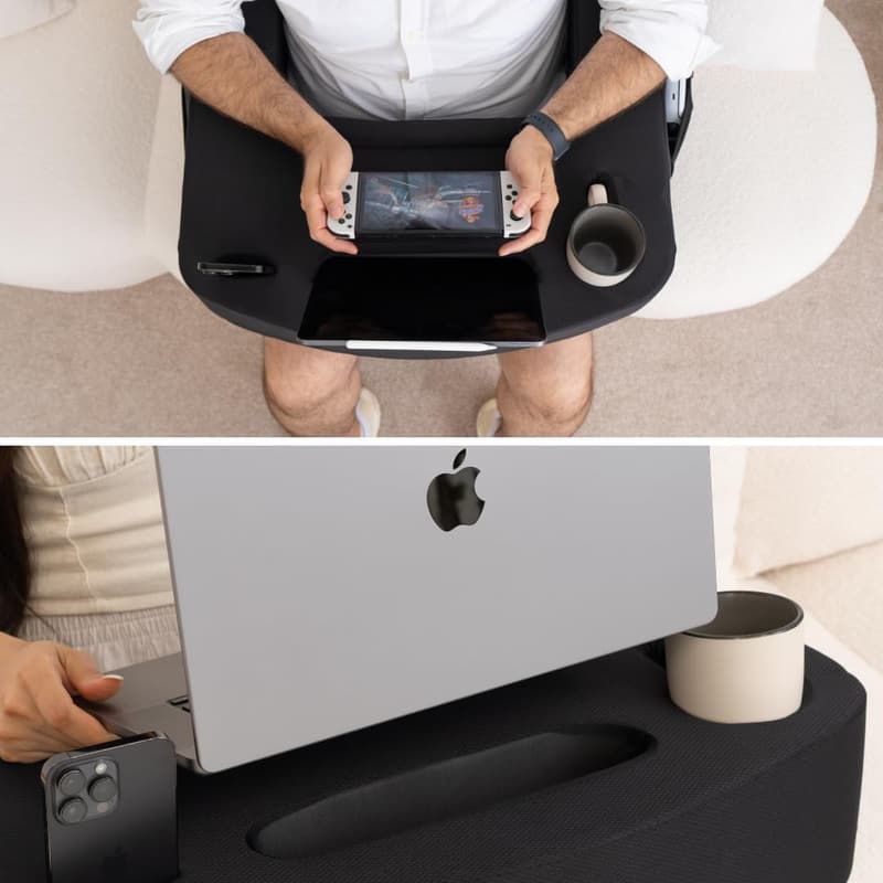 Adjustable Extra Large Reading Pillow & Lap Desk with Pockets