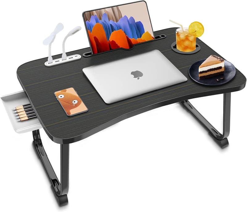 Portable Foldable Laptop Bed Desk with USB Charge Port