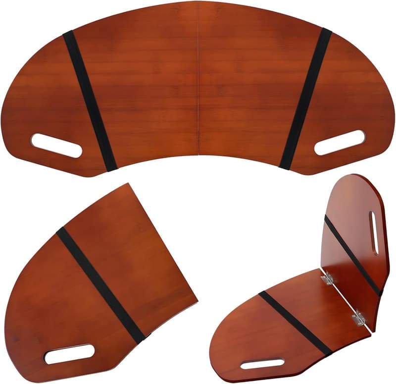 Foldable Wood Lap Desk Tray with Handles for Laptop - Reddish Brown