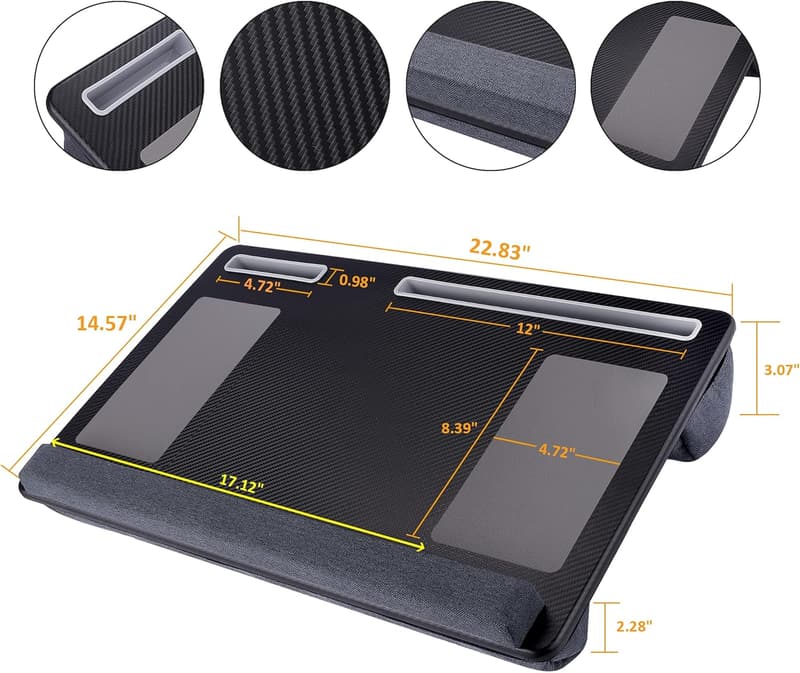 Portable Extra Large Laptop Desk with Mouse Pad & Wrist Rest