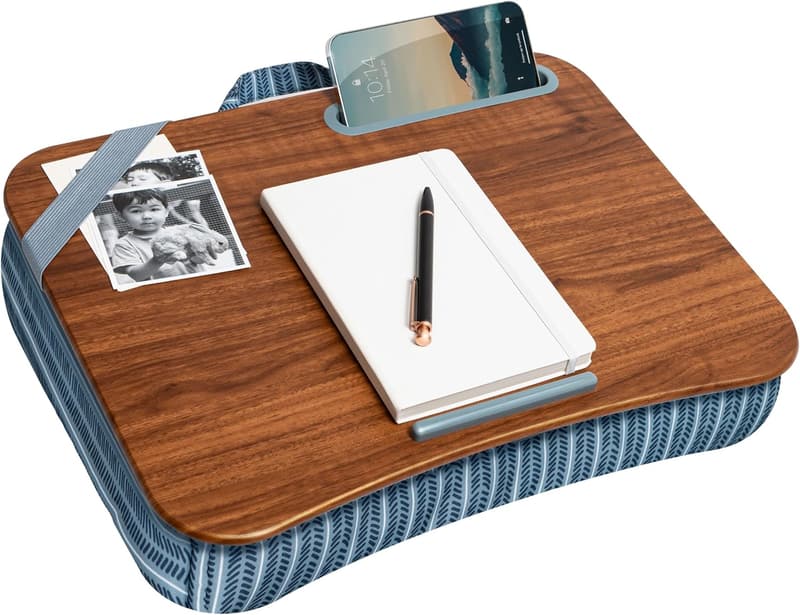 Designer Lap Desk with Phone Holder - Fits 15.6
