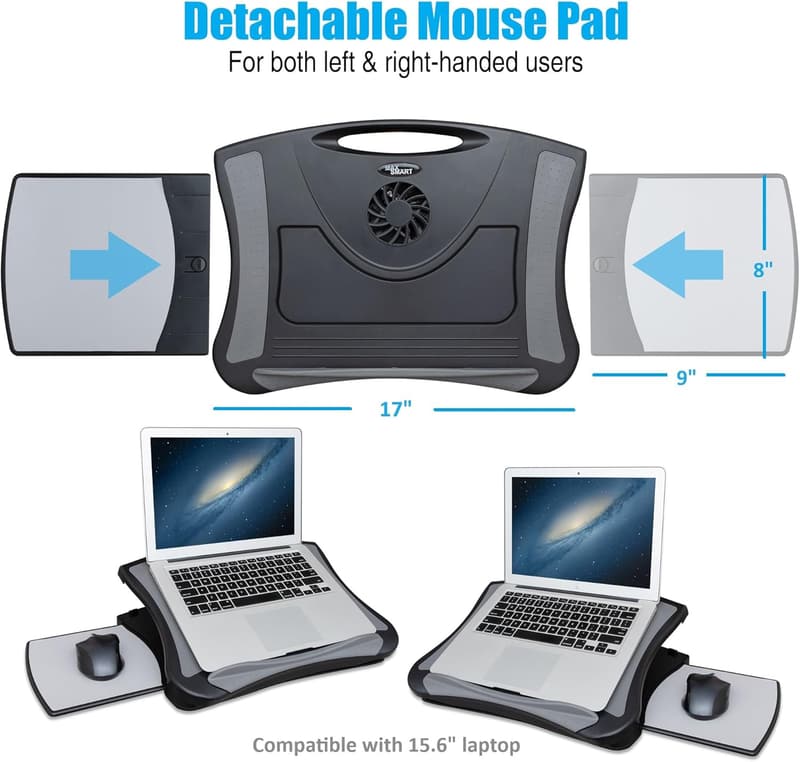 Laptop Lap Pad with Cooling Fan & Mouse Pad for Comfortable Use