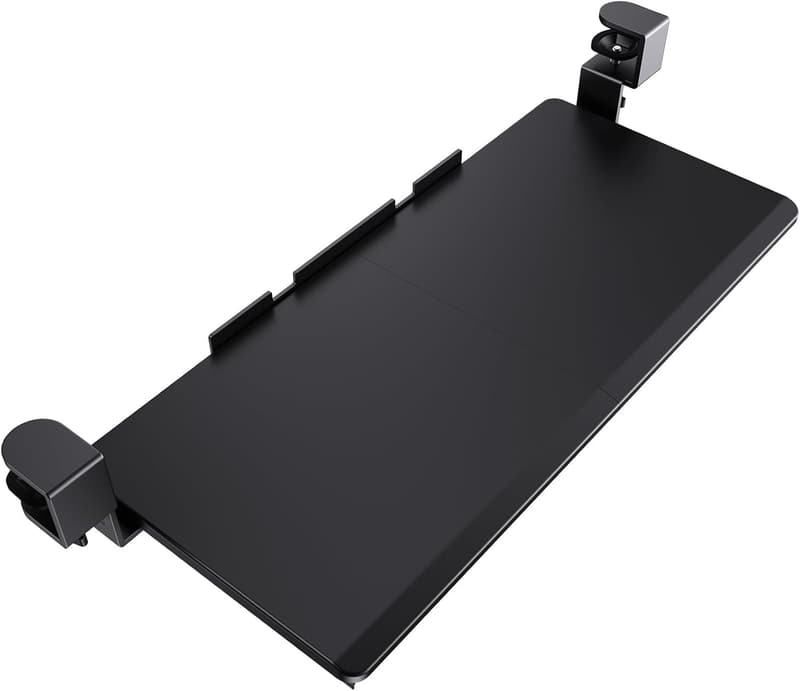 Pull Out Keyboard Tray with C Clamp Mount, Black