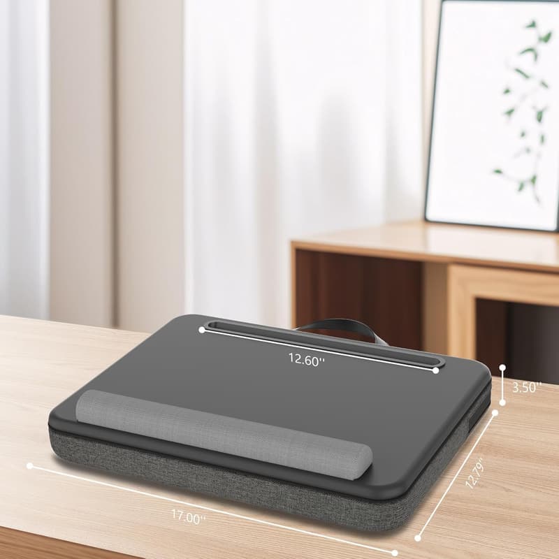 Portable Laptop Desk with Wrist Pad and Storage - Fits 15.6
