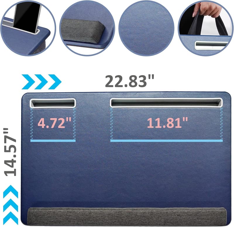 Portable Lap Desk with Mouse Pad & Phone Holder for 17.3