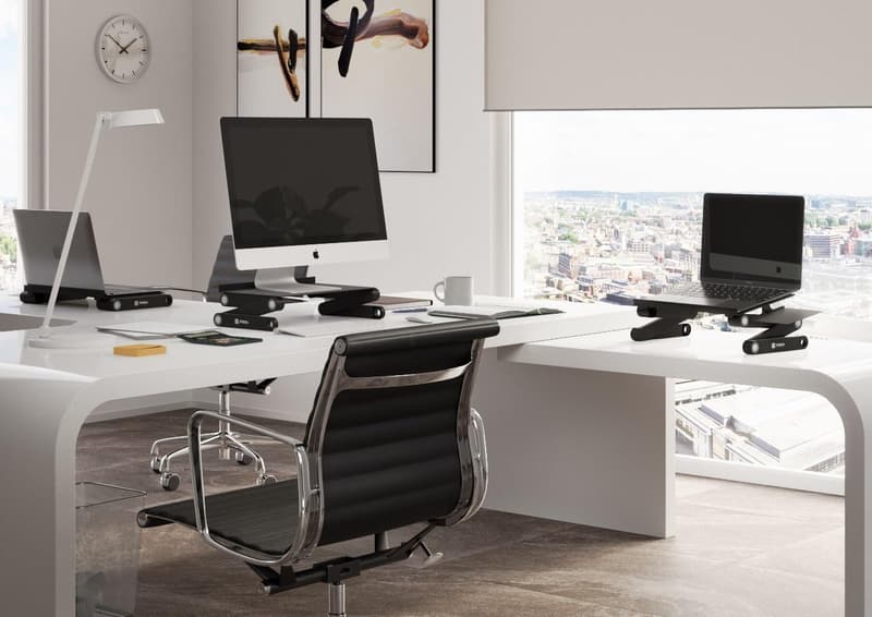 Adjustable Laptop Table Stand with Mouse Pad - Lightweight Ergonomic Desk Tray