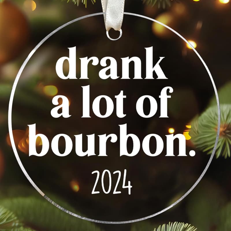 Bourbon Ornament - Acrylic Whiskey Gift for Couples