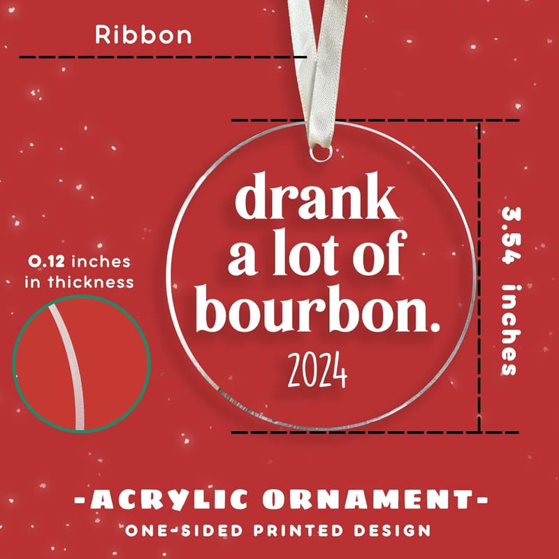 Bourbon Ornament - Acrylic Whiskey Gift for Couples
