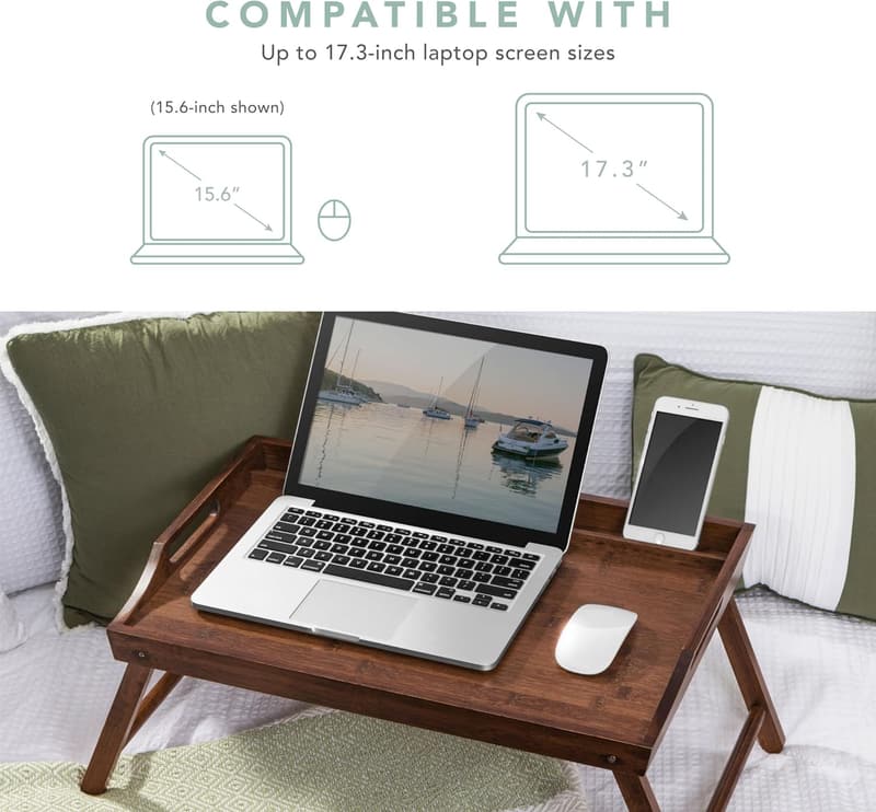 Extra Large Bamboo Lap Desk with Phone Holder - Java