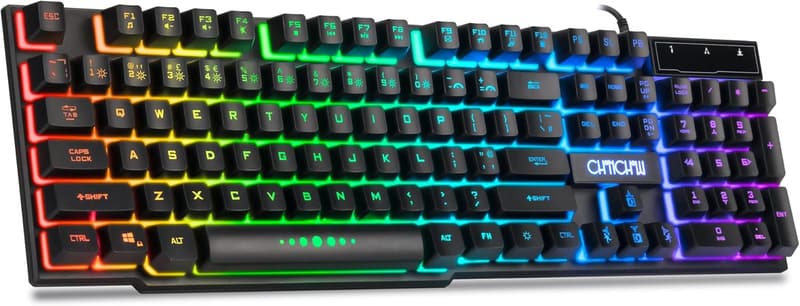 RGB Backlit Wired Gaming Keyboard for PC & Consoles