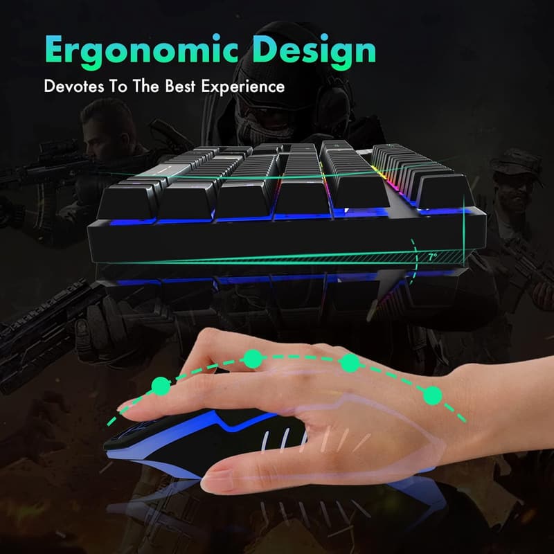 RGB Gaming Keyboard and Mouse Combo for PC and Laptop