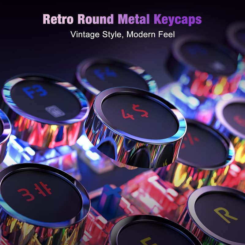 Retro Punk Mechanical Gaming Keyboard with Rainbow LED Backlight