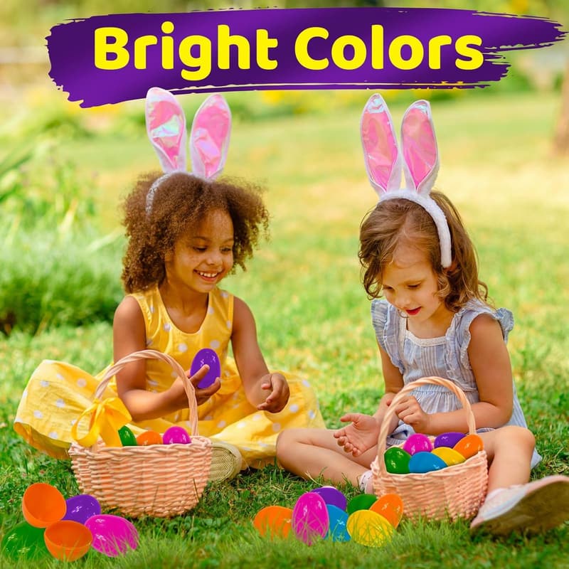 Easter Plastic Eggs - 50 Pack, Fillable & Colorful
