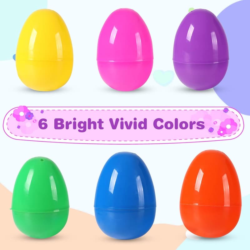Bright Fillable Easter Eggs Assortment - 12 Pcs, 3.15''