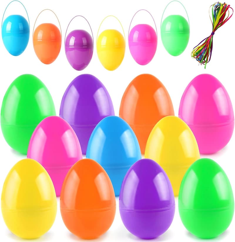 Easter 24-Pack Fillable Plastic Eggs - 3.5” Holiday Decor
