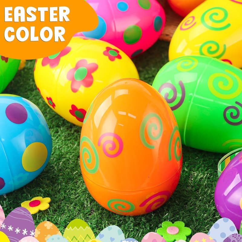 Jumbo Fillable Easter Eggs - 12 Pack Assorted Colors