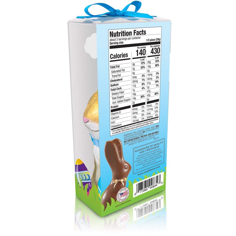 Milk Chocolate Bunny by Russell Stover, 3 Ounce