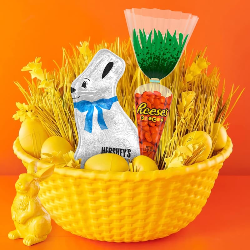 Large Wrapped Hershey Chocolate Bunny & Carrot Treat Bag