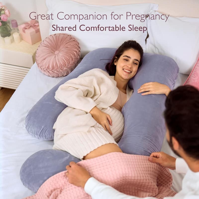 U-Shaped Maternity Pillow with Removable Cover for Pregnant Women