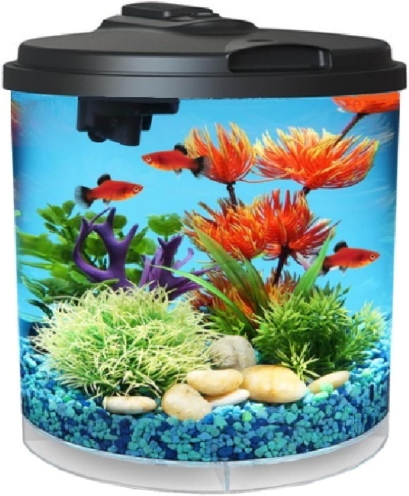 AquaView 2 Gallon Self-Cleaning Betta Fish Tank with LED Light