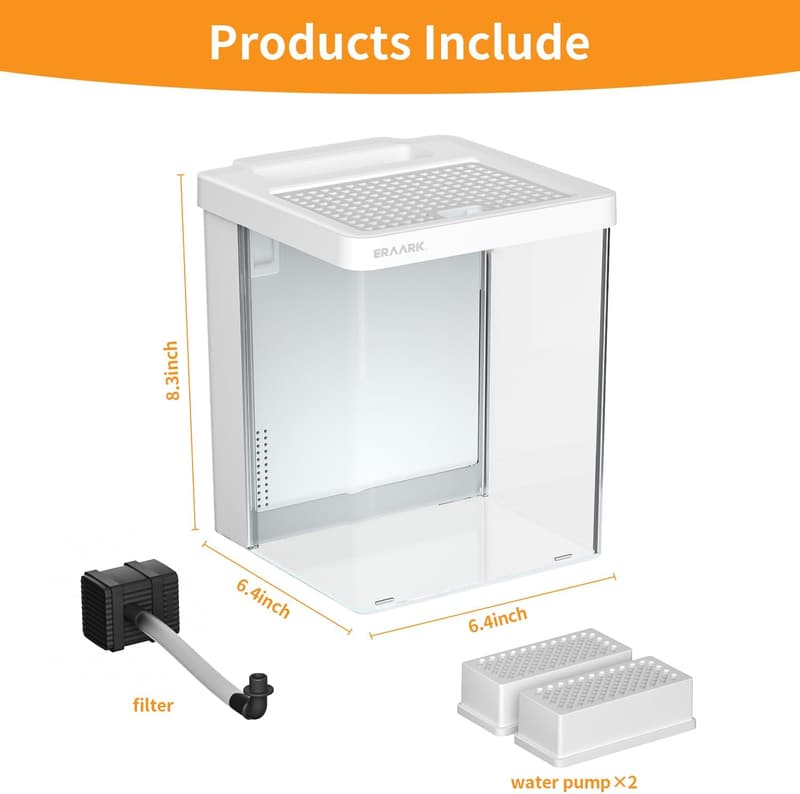 1.5 Gallon Self-Cleaning Betta Fish Tank with LED Light