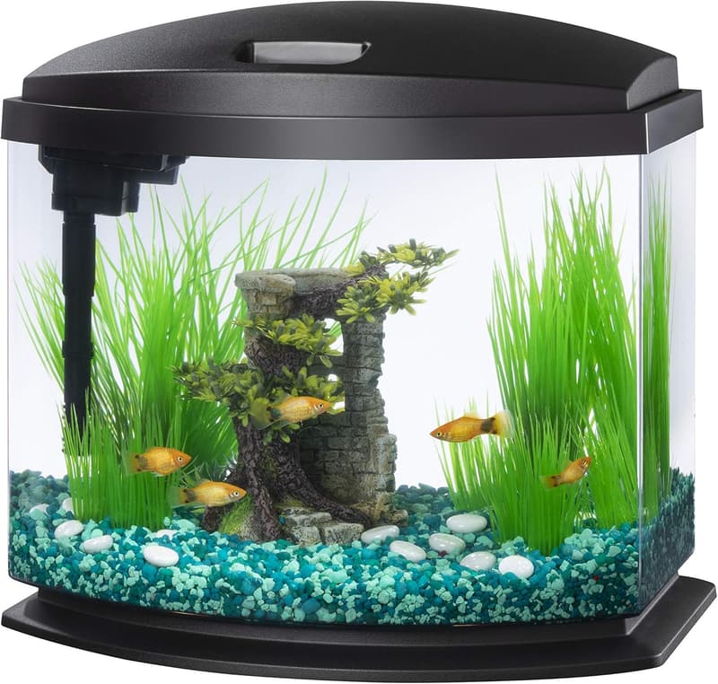 5 Gallon LED Aquarium Kit with SmartClean Technology, Black