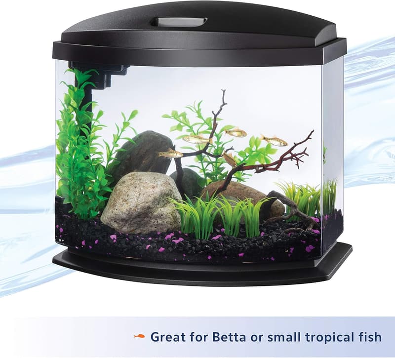 5 Gallon LED Aquarium Kit with SmartClean Technology, Black